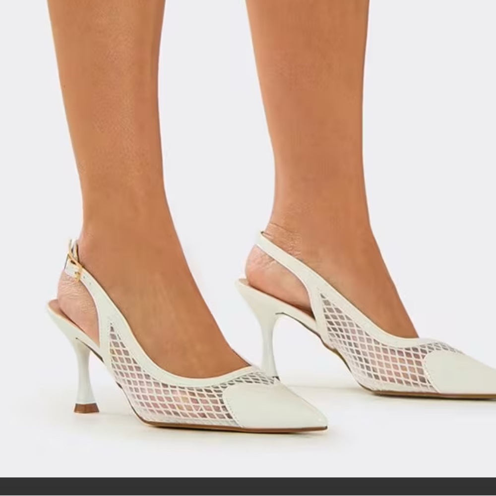 Elegant White Slingback Heels